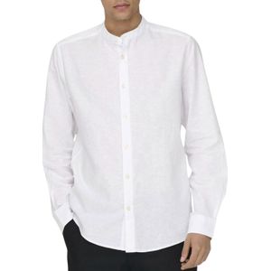 Only & Sons Caiden LS Solid Linen Mao Overhemd Heren