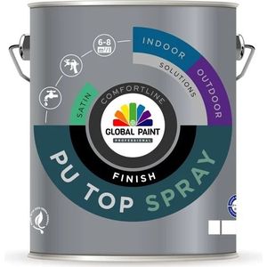 Global Paint PU Top Spray Finish Satin Verspuitbare lakverf 5 LTR - Kleur