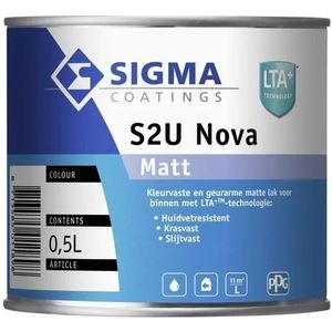 Sigma - S2U Nova Matt - Lak - 500 ml - 100% Wit - Watergedragen - Krasvast