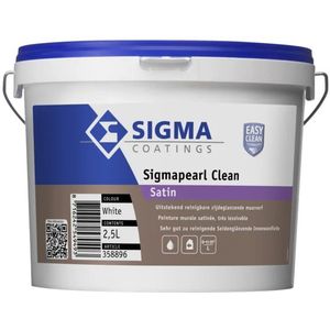 Sigma Sigmapearl Clean Satin Afwasbare muurverf 2,5 LTR - Wit