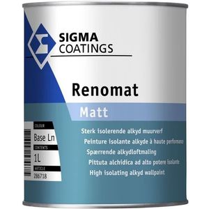 Sigma Renomat Matt Isolerende muur- en plafondverf 1 LTR - Wit