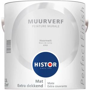 Histor Perfect Finish Muurverf Mat Hoornwit 6763Muurverf 2,5 LTR