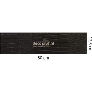 Walluxe Leathr Zeeuws Zwart Croco Zelfklevend 1 m² - 12,5 x 50 cm