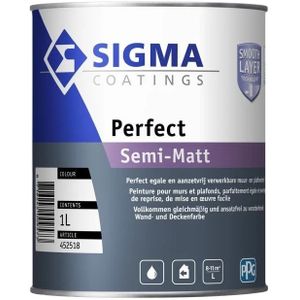 Sigma Perfect Semi-Matt Muur- en plafondverf 1 LTR - Wit