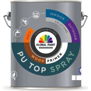 Global Paint PU Top Spray Woodprimer Verspuitbare grondverf 5 LTR - RAL 9010