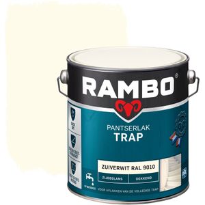 Rambo Pantserlak Trap Dekkend Zijdeglans RAL9010Lakverf 2,5 LTR