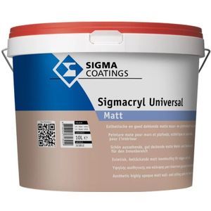 Sigma Sigmacryl Universal Matt Muurverf 10 LTR - Wit