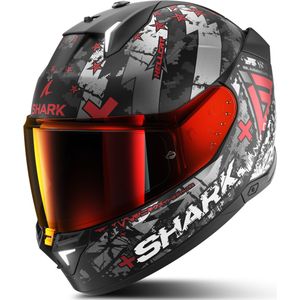 Integraalhelm Shark Skwal i3 Hellcat Mat Zwart Chroom-Rood