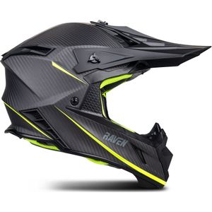 Crosshelm Raven Ipsum Evo Mat Koolstofvezel-Fluo Geel