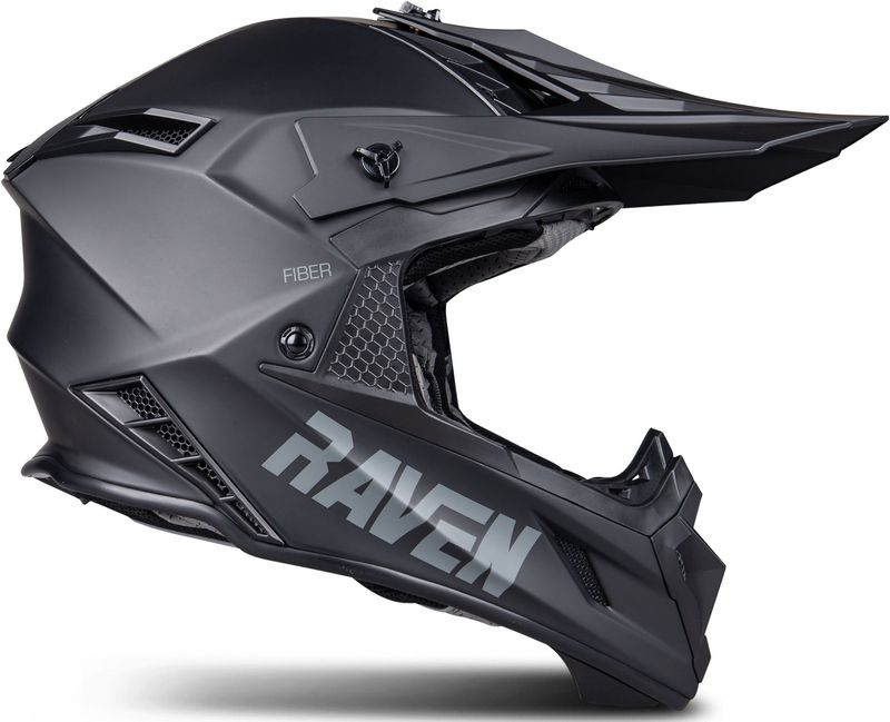 Raven - Aspire - Crosshelm - Zwart - Glasvezel - Wasbaar Interieur