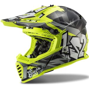 Crosshelm LS2 MX437 Fast Evo Zwart-HiVis-geel