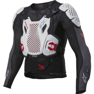 Motorjas Alpinestars Honda Bionic Plus V2 Protection Zwart-Wit-Blauw-Fel Rood