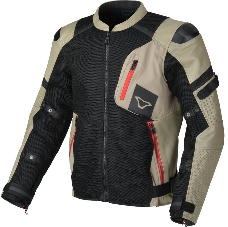 Macna - Olsan - Motorjas - Leren Mesh - Utility-look