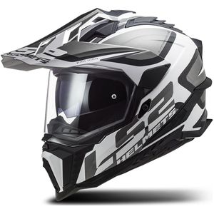 Adventure Helm LS2 MX701 EXPLORER Alter Mat Zwart-Wit