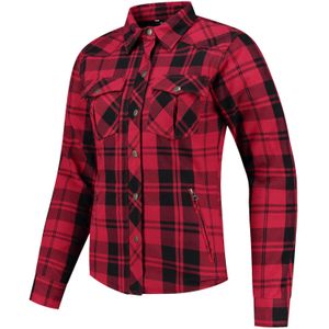 Motorjas Dames Rusty Stitches Liss Zwart-Rood