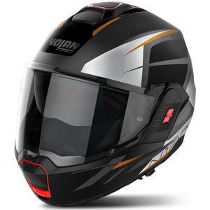 Modulaire Helm Nolan N120-1 Nightlife N-Com Zwart-Grijs-Oranje