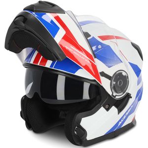 Modulaire Helm Acerbis Serel Wit-Blauw-Rood