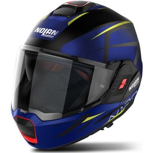 Modulaire Helm Nolan N120-1 Nightlife N-Com Zwart-Blauw-Geel