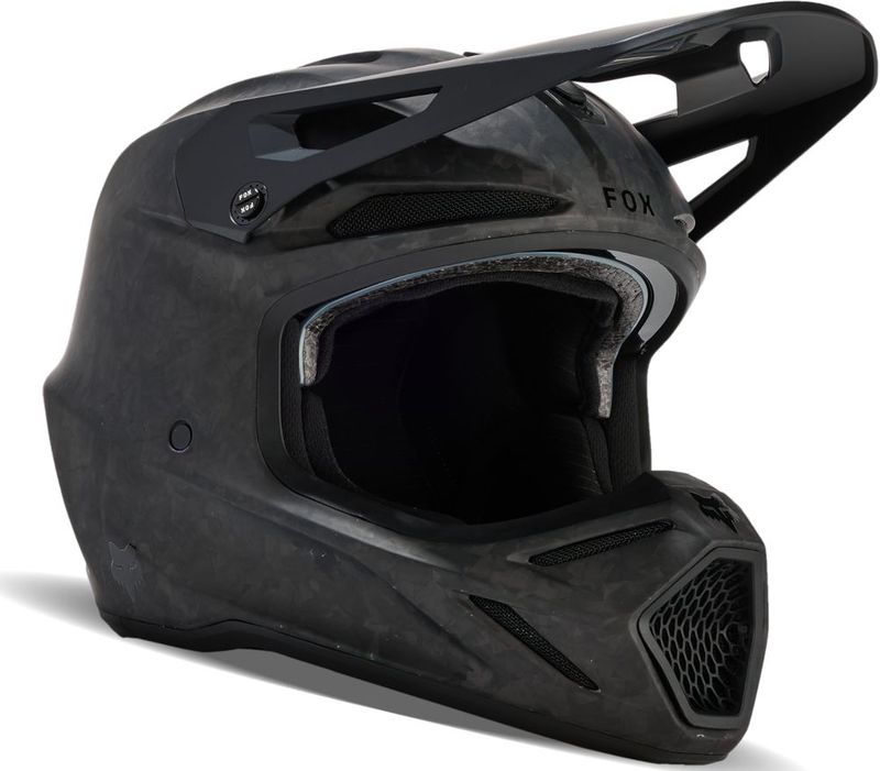 FOX - V3 RS Carbon Solid Mat Zwart - Crosshelm - MIPS