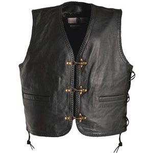 Vest Richa sadisch lederen vest zwart met veters