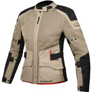 Motorjas Dames Ixon M-NJORD Zand-Zwart-Rood