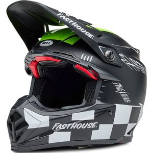 Bell - Moto 9S Flex Fasthouse Smoke Bomb - Offroadhelm - Matt Black/HiViz Yellow