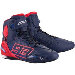 Motorlaarzen Alpinestars MM93 Austin Riding Night Marineblauw-Fel Rood-Sodaliet Blauw