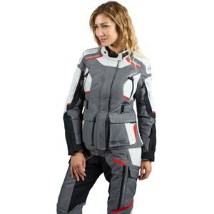 Motorjas Ixon Midgard Lady Grijs-Zwart-Rood