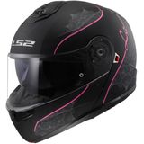 LS2 - FF908 Strobe II Lux - Modulaire Helm - Mat Zwart / Roze
