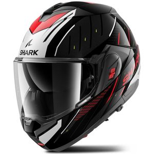 Modulaire Helm Shark OXO Zwart-Zilver-Rood