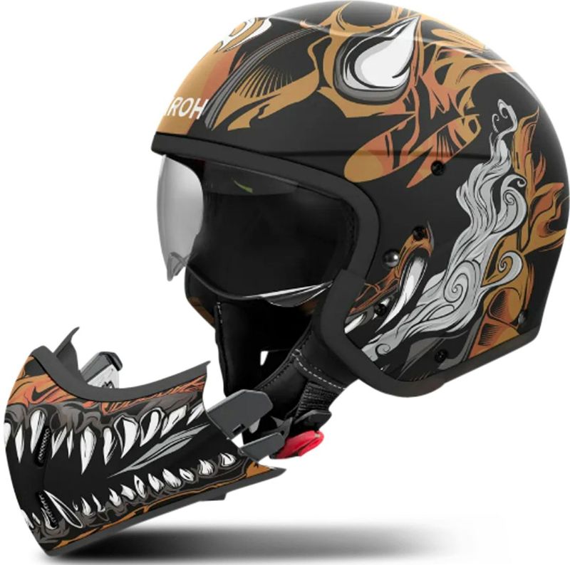 Airoh - J 110 Oni - Systeemhelm - Zwart - Koolstofvezel