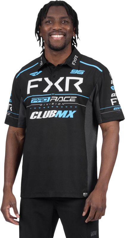 FXR - Race Div Poloshirt - Blauw - Polyester/Spandex - Antimicrobiële Afwerking