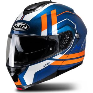 Modulaire Helm HJC C91 Octo Blauw-Oranje