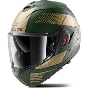 Modulaire Helm Shark OXO Groen-Goud