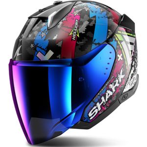SHARK - Skwal i3 Jet Hellcat - Motorhelm - Zwart - Geïntegreerd LED-systeem
