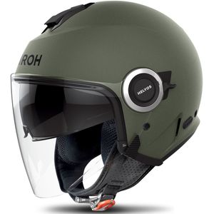 AIROH - Helyos Color - Open Face Helm - Mat Militair Groen - Hoogwaardige Materialen