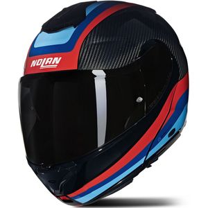 Modulaire Helm Nolan X-1005 Carbon Blauw-Rood-Lichtblauw