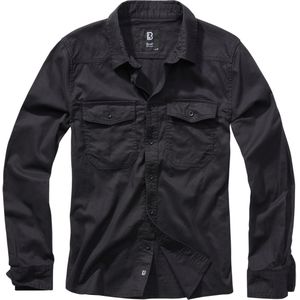 Brandit - Flanellen Overhemd - Zwart - 100% Katoen - Regular Fit