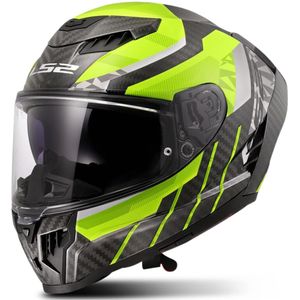 LS2 - FF807 Dragon - Integraalhelm - H-Vis Geel - Carbon
