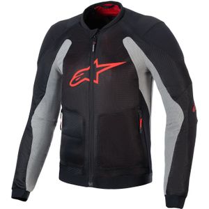 Motorjas Alpinestars Troop-Air Zwart-Grijs-Helder Rood