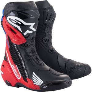 Motorlaarzen Alpinestars Honda Supertech R Zwart-Fel Rood-Blauw