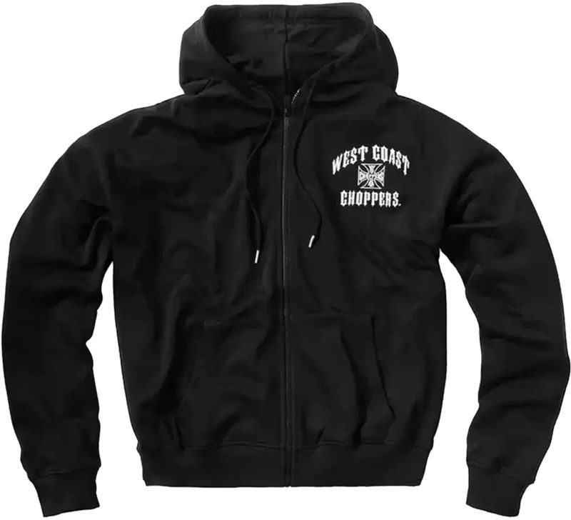Hoodie met Rits West Coast Choppers Iron Oversized