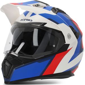 Modulaire Helm Acerbis Flip Wit-Blauw-Rood
