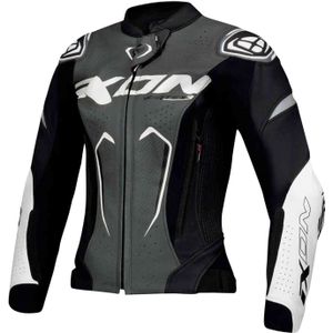 Motorjas Dames Ixon VORTEX 3 Zwart-Antraciet-Wit