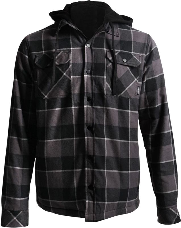 509 Groomer - Flanellen Overhemd - Blauw - Katoen - Capuchon en Zakken