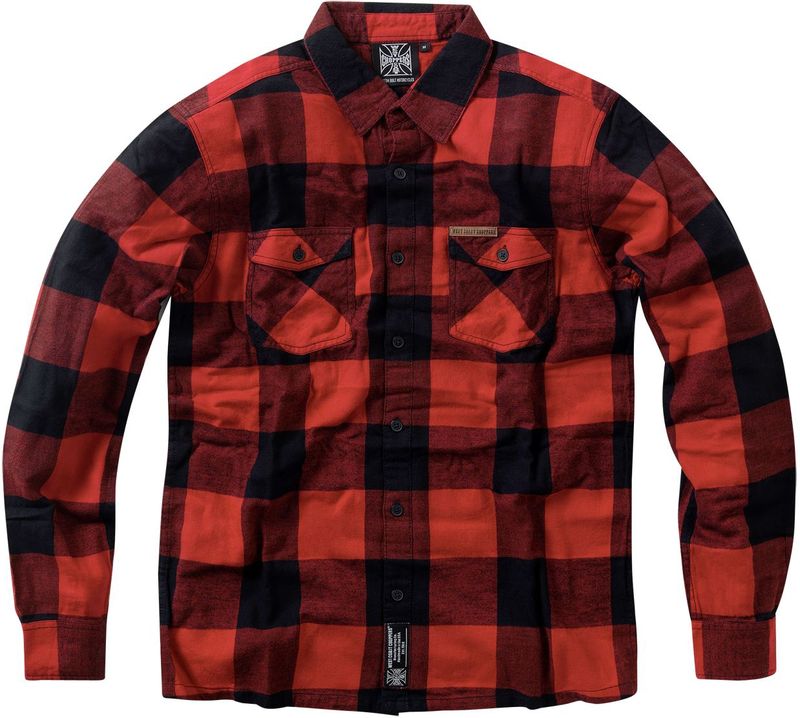 Houthakkershemd - Rood/Zwart - Geborsteld Katoen - Normale Snede