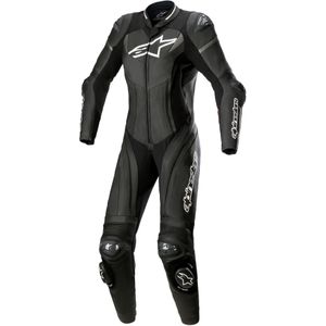 Leren Motorpak Dames Alpinestars Stella GP Plus Zwart-Wit-Metallic Grijs