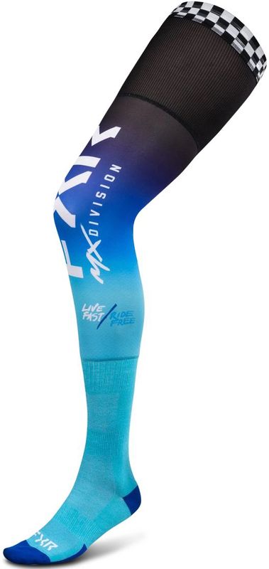 FXR - Rijsokken - Sportsokken - Zwart-Blauw - Lichtgewicht met Siliconen Veiligheidsstrips