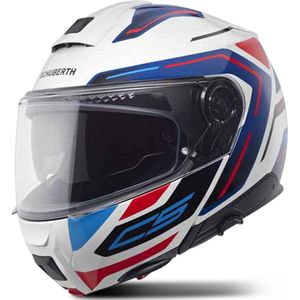Schuberth C5 Omega Systeemhelm - Wit Rood Blauw - Veiligheidshelm
