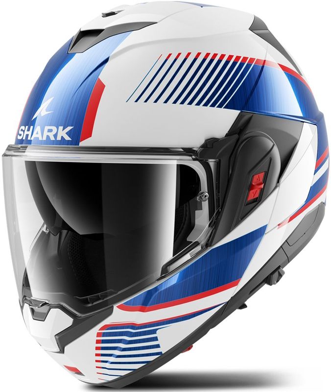 Shark - Oxo - Systeemhelm - Wit Rood Blauw - Lexan Polycarbonaat, ECE22.06 Keurmerk